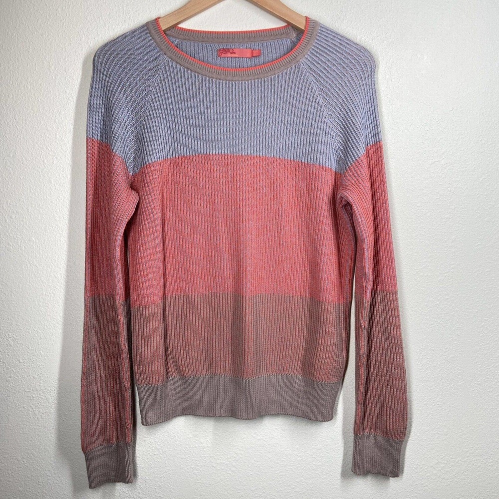 prAna Branagan Sweater Womens Small Orange Gray Pullover